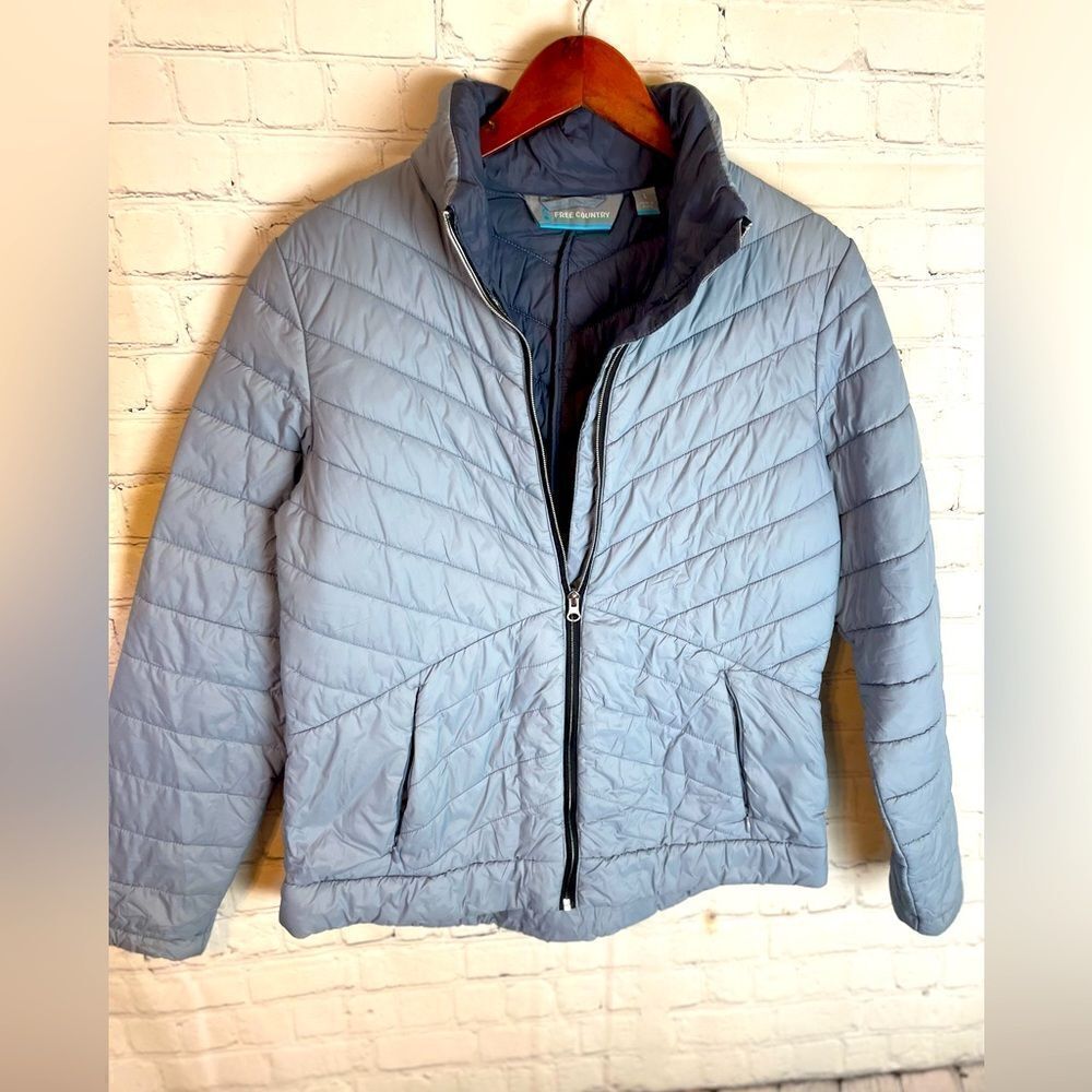 Free Country Women's Gray Packable Quilted Puffer Coat Size L NWOT